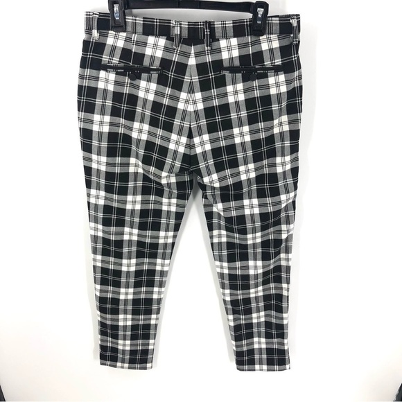 Zara Plaid Pants High Rise Ankle Trousers Size 32 Preppy Academia Punk - Picture 5 of 11